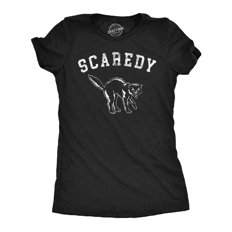 women's cotton T-shirts -Scaredy Cat Women's T Shirt