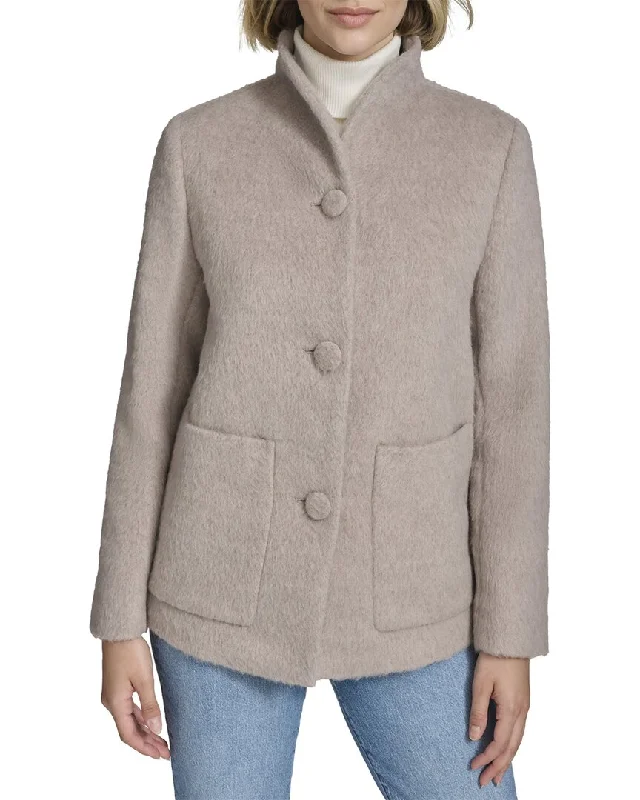 women's fringed wool coats -Andrew Marc Piper Wool-Blend Coat