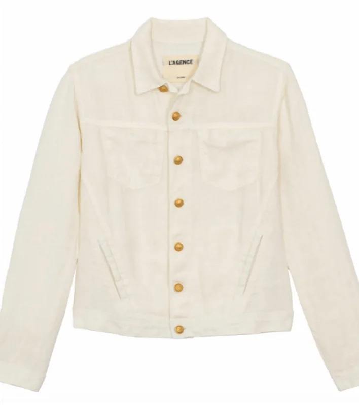 stylish faux suede coats for women -Celine Femme Jacket In Bone