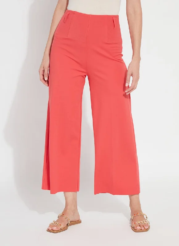 women's neon biker shorts -Ellis Culottes Ponte Crop (25" Inseam)