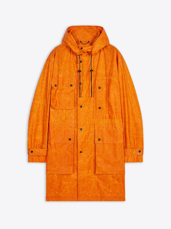 stylish structured coats for women -Waxed cotton parka