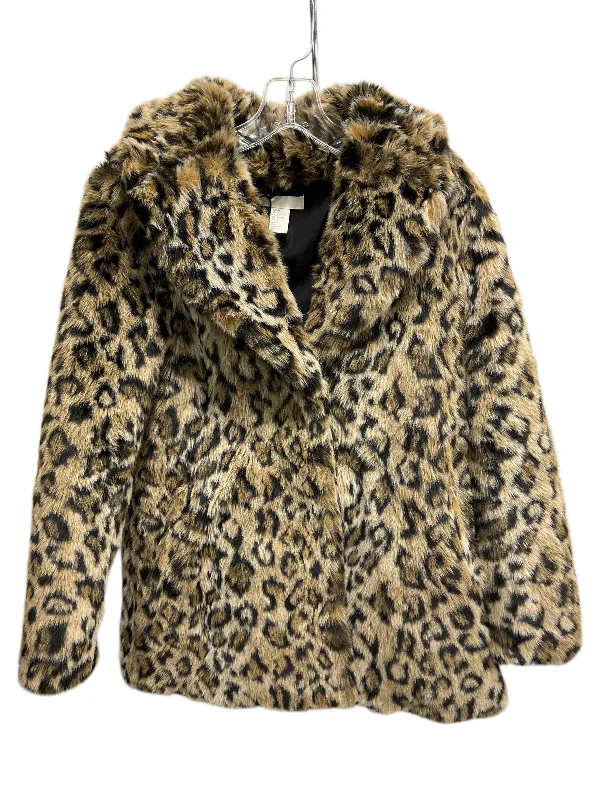 ladies' elegant cape coats -Coat Faux Fur & Sherpa By H&m In Animal Print, Size: 4