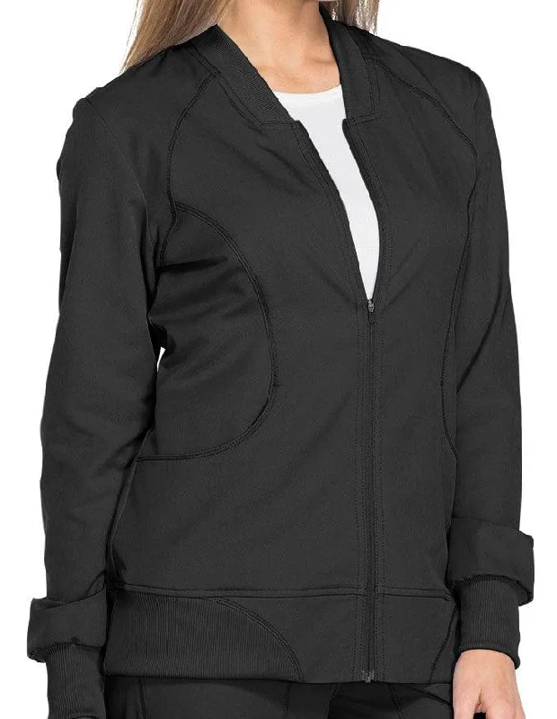 women's draped lapel coats -Dickies Dynamix 25.5 Inch Women's Zip Front Warm-up Jacket