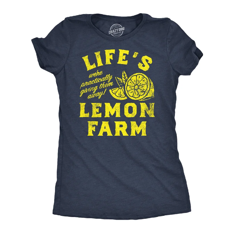 women's sheer sleeve tops -Lifes Lemon Farm Women's T Shirt