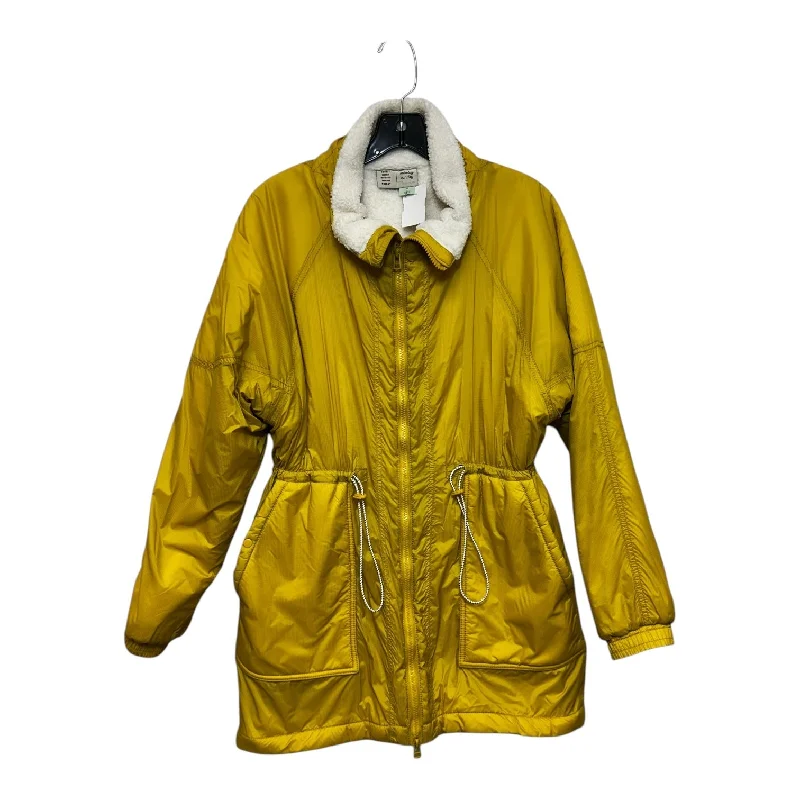 ladies' lightweight windbreakers -Coat Puffer & Quilted By Saturday/sunday In Yellow, Size: M