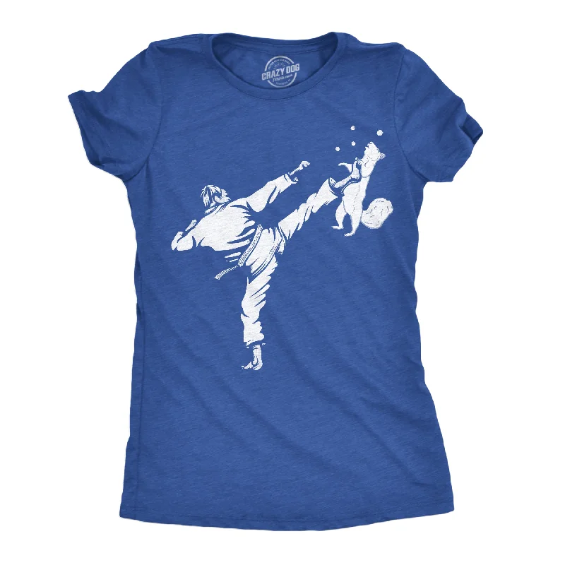 women's v-neck tops -Karate Kicked Squirrel Women's T Shirt