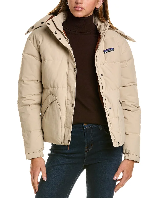 trendy biker-style jackets for women -Patagonia Rainwear Down Coat