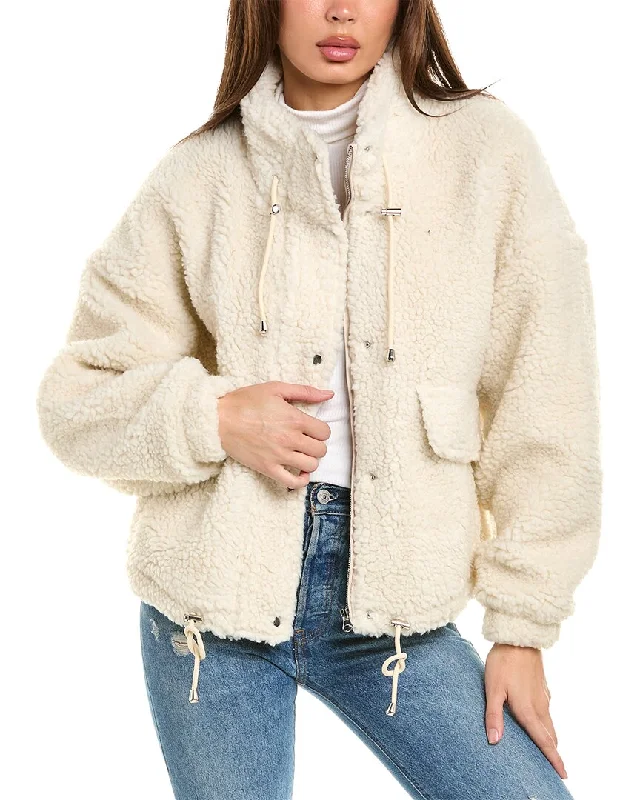 women's oversized teddy coats -Stella + Lorenzo Teddy Fleece Jacket