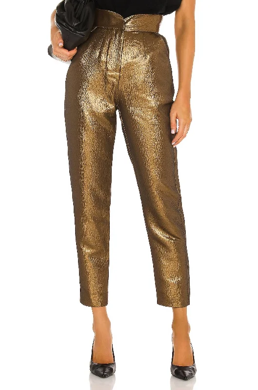 women's casual summer shorts -Dorothy Pant In Antique Gold