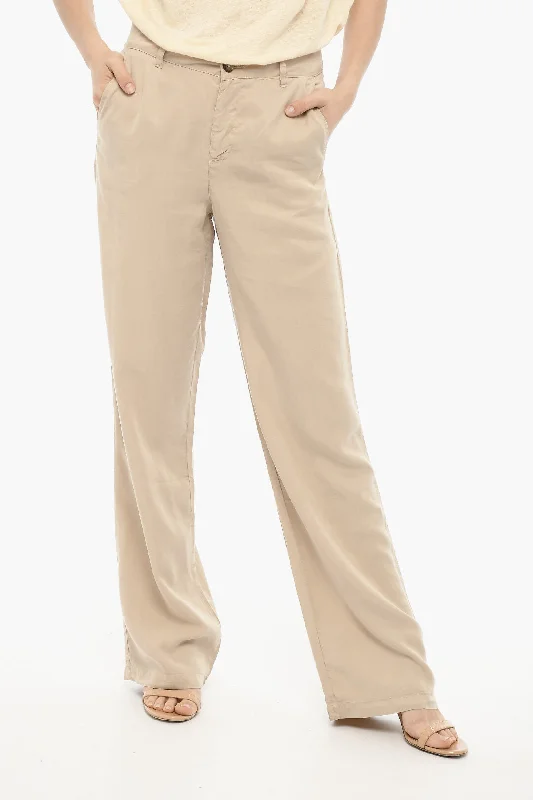 trendy wide-leg culottes for women -Woolrich Single Pleat Flared Pants