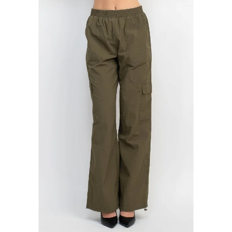 women's leather leggings -HighRise Cargo Parachute Pants