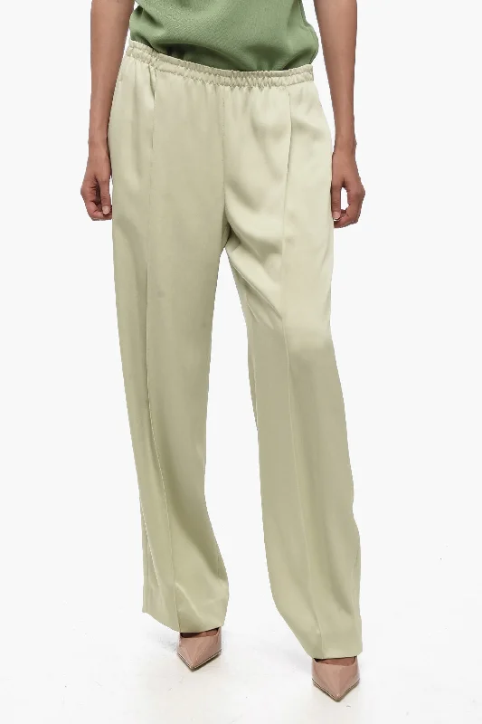 women's sporty track pants -Vince. Wide-leg Pleated Joggers