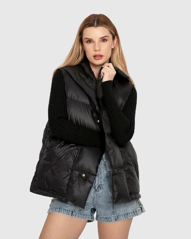 trendy oversized coats for women -Over My Head Puffer Vest