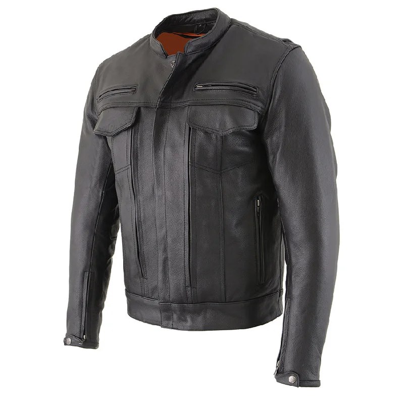 women's cape-style jackets -Men’s Vented Scooter Jacket w/ Cool Tec® Leather & Utility Pockets