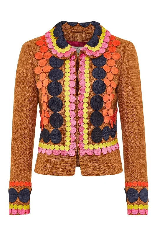 women's belted wool coats -Statement Jacket With Macramé Ribbons