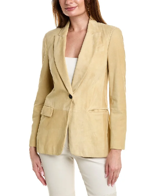 women's retro trench coats -Brunello Cucinelli Leather Jacket