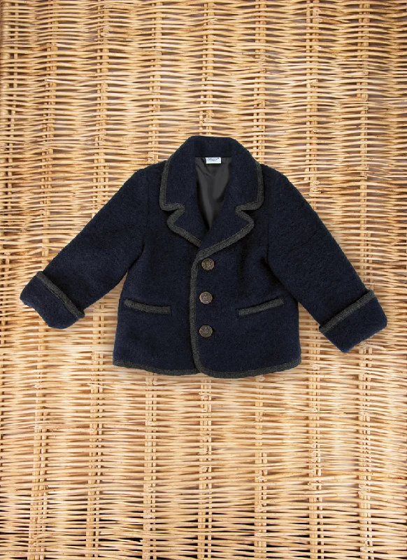 ladies' mid-length coats -Boiled Wool Jacket