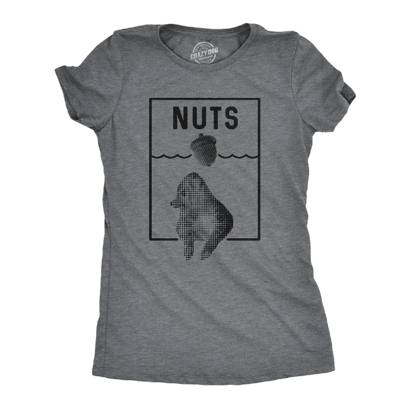 stylish backless tops for women -Nuts Jaws Squirrel Parody Women's T Shirt