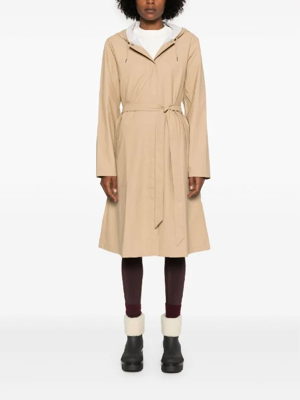 women's longline wool coats -A-Line Longer With Jacket In Sand