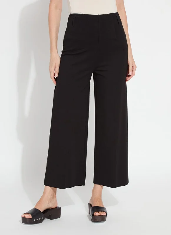 women's adjustable waist trousers -Ellis Culottes Ponte Crop (25" Inseam)