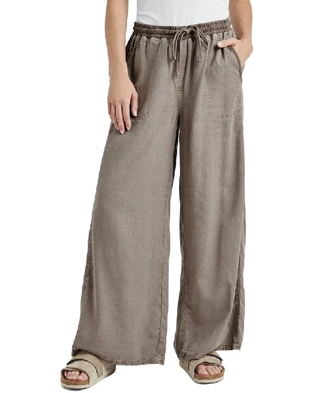 women's high-slit skirts -Splendid Paula Linen-Blend Wide Leg Pant