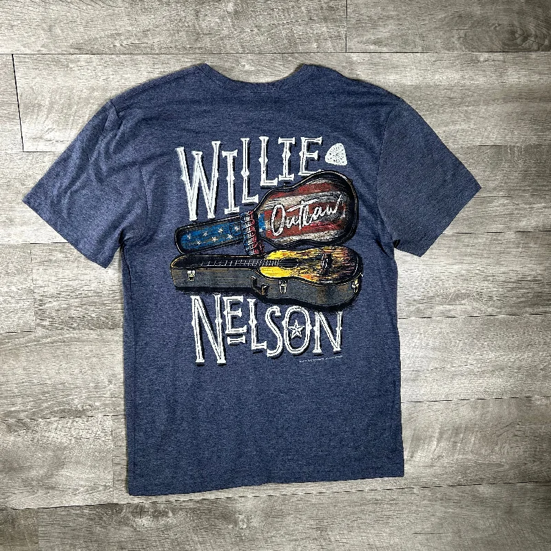 trendy metallic tops for women -Willie Nelson "Open Guitar" T-Shirt