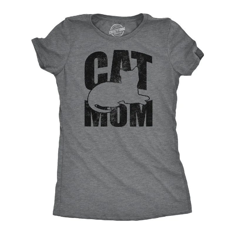 women's oversized shirts -Cat Mom Outline Women's T Shirt