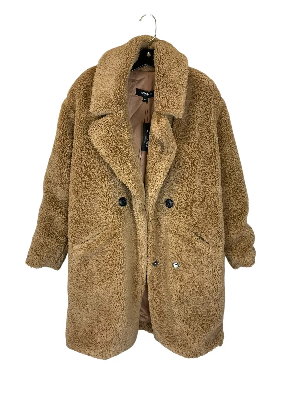 ladies' long trench coats -Coat Faux Fur & Sherpa By Kenneth Cole In Brown, Size: S