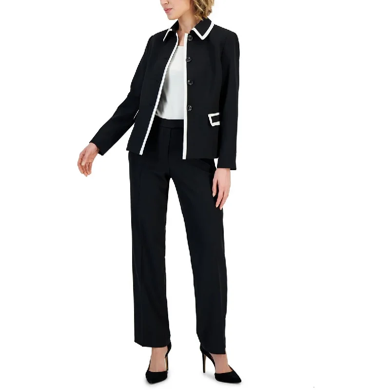 ladies' retro flared pants -Le Suit Womens Petites Solid  Dress Pants