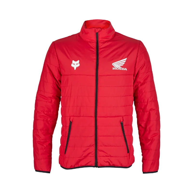 ladies' high-neck coats -Fox Racing Fox x Honda Howell Jacket Flame Red