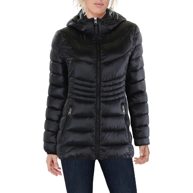 women's collared wrap coats -Womens Quilted Packable Puffer Jacket