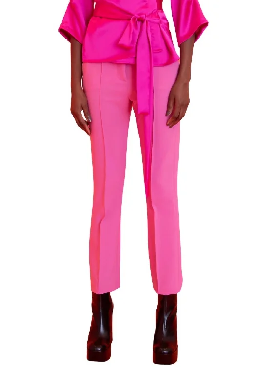 women's tailored trousers -Maggie Trousers In Mid Pink