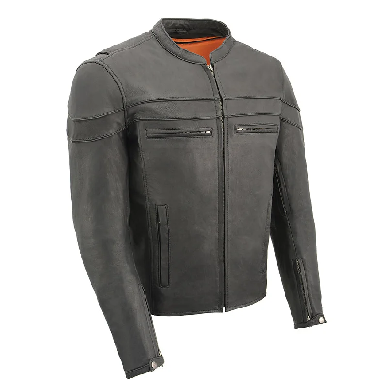 women's elegant evening coats -Men’s Cool Tec Leather Sporty Scooter Crossover Jacket