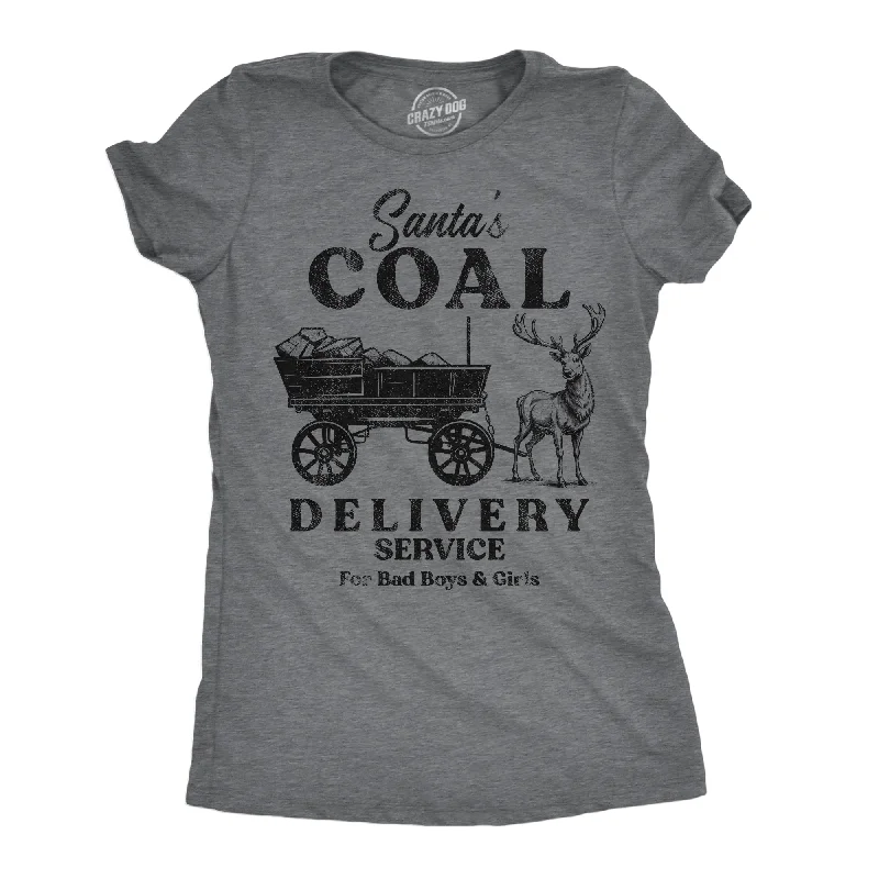 women's off-shoulder tops -Santas Coal Delivery Service Women's T Shirt