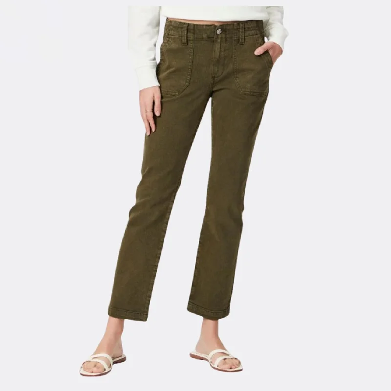 women's cropped trousers -Mayslie Straight Ankle (Vintage Olive Meadow)