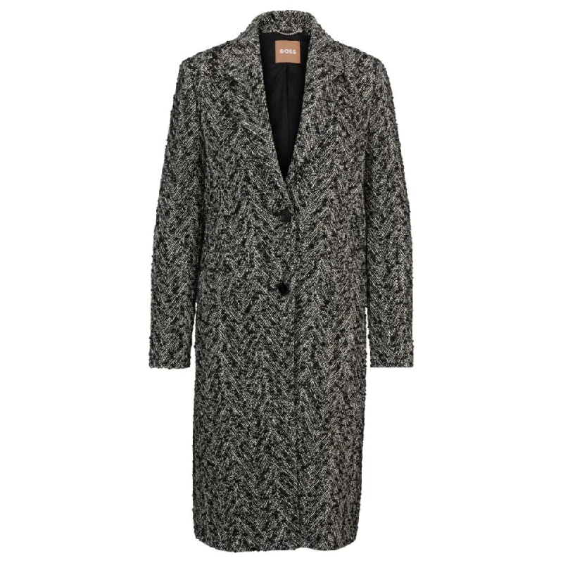 stylish pea coats for women -Slim-fit coat in a structured cotton blend