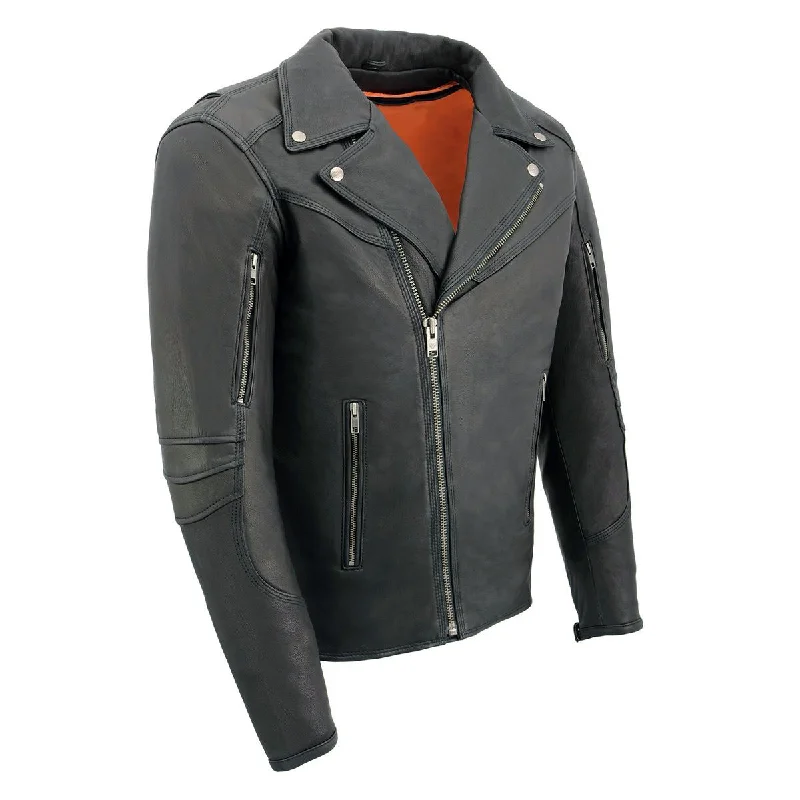 women's faux fur coats -Milwaukee Leather MLM1516 Black Real Leather Motorcycle Jacket for Men