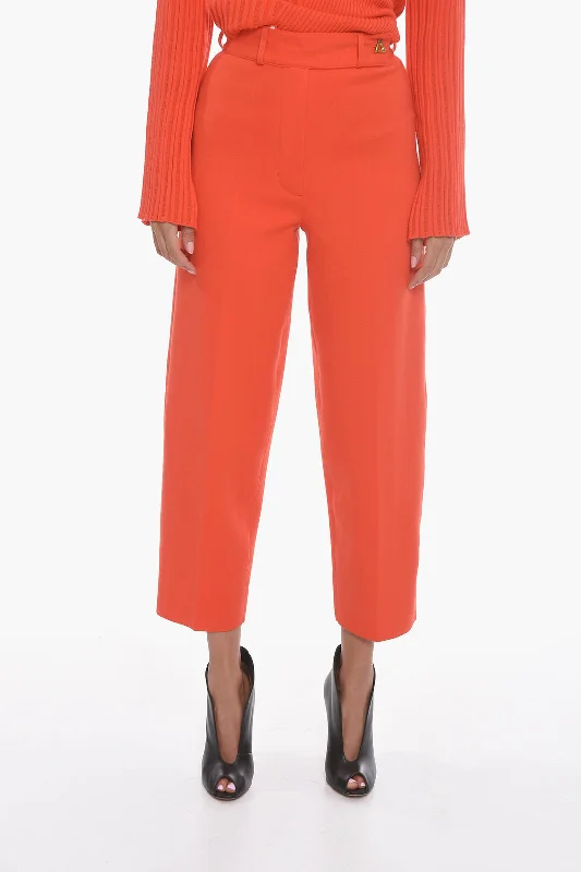 women's sporty track pants -Aeron Cropped MADELEINE Trousers with High Waist