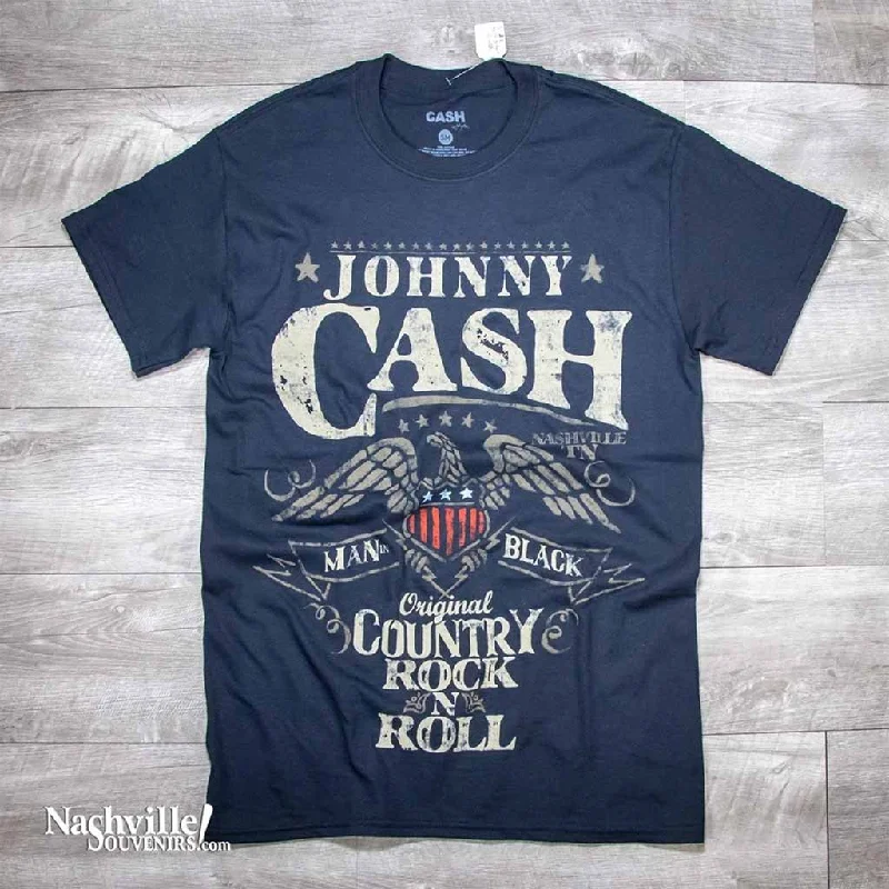 women's draped tops -Johnny Cash "Country Rock and Roll" T-shirt