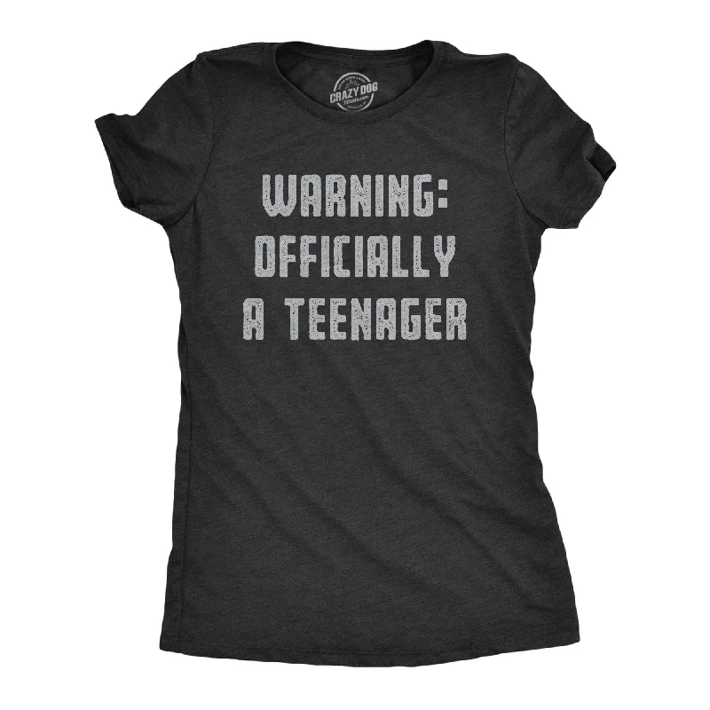 women's bohemian tops -Warning: Offically A Teenager Women's T Shirt