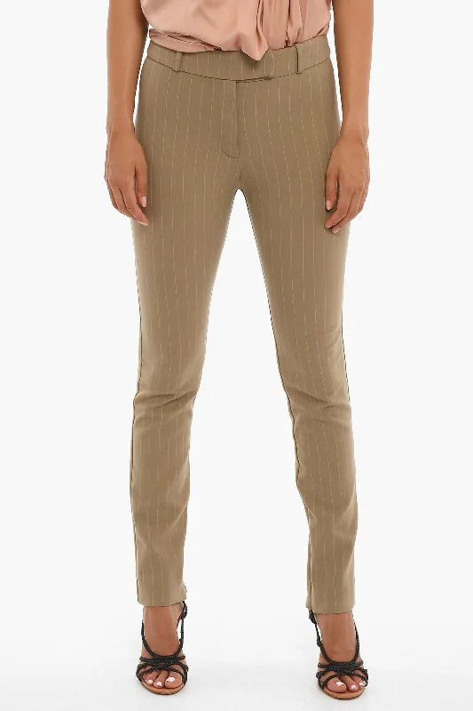 ladies' straight-leg trousers -Samsoe Samsoe Slim fit ELISA Pinstriped Pants