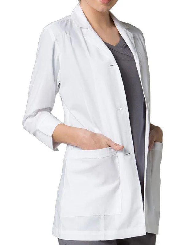 women's reversible jackets -Maevn 29 inch Red Panda Women's Vented Back Three Quarter Sleeve Lab Coat