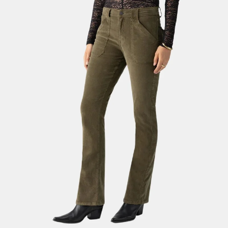 women's slit-leg trousers -Corduroy Hayden Bootcut Pant (Burnt Olive)