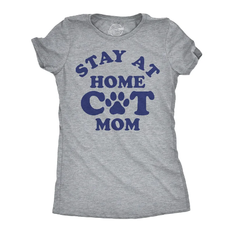 women's boho blouses -Stay At Home Cat Mom Women's T Shirt