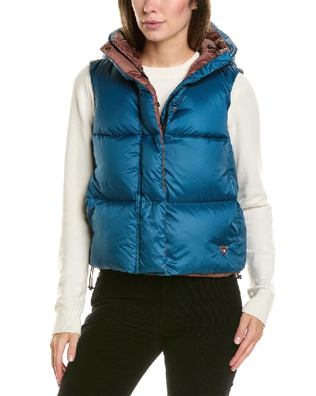 women's asymmetrical zipper jackets -Post Card La Villa Puffer Vest