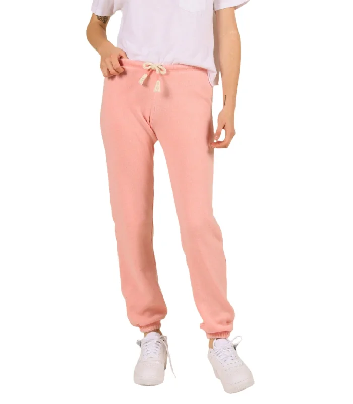 trendy skater skirts for women -Vintage Havana/Ocean Drive Burn Out Sweatpants OD1499 Sea Shell Pink