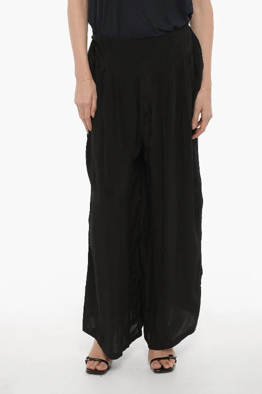 trendy satin skirts for women -AllSaints Sheer Fabric HEZZY Pants with Drawstring Waist