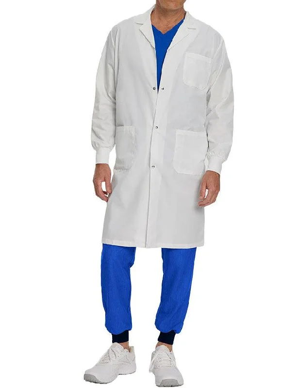 stylish pea coats for women -White Cross 42 Inch Unisex Knit Cuffs Long Lab Coat