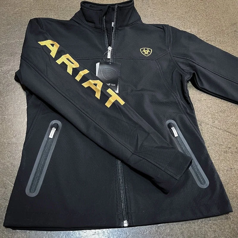 trendy oversized coats for women -Ariat Women's Classic Team Softshell Brand Jacket, Black/Gold