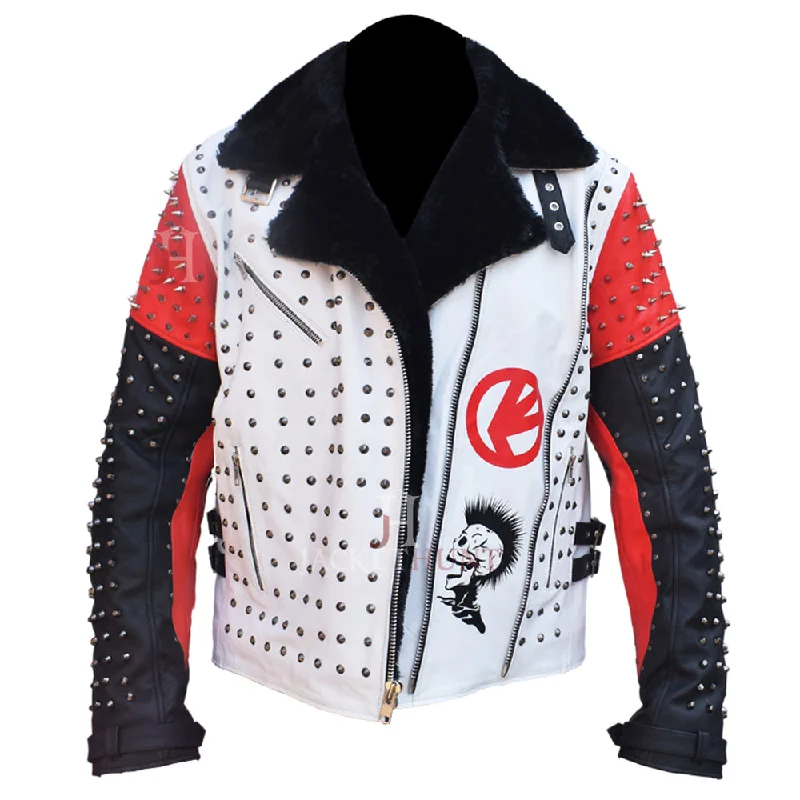 women's double-breasted coats -Men Punk Rock Star Jacket